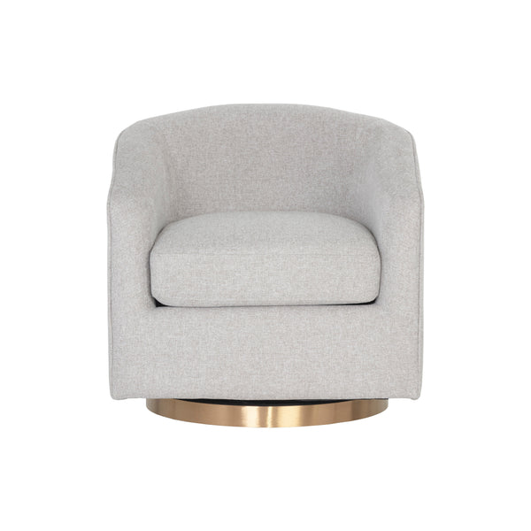 Hazel Swivel Lounge Chair - Gold - Belfast Heather Grey