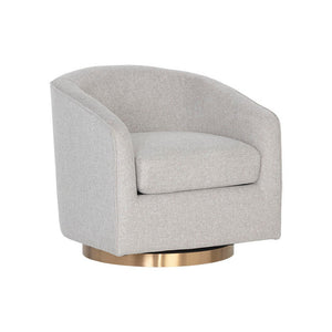 Hazel Swivel Lounge Chair - Gold - Belfast Heather Grey