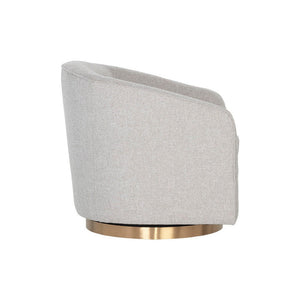 Hazel Swivel Lounge Chair - Gold - Belfast Heather Grey