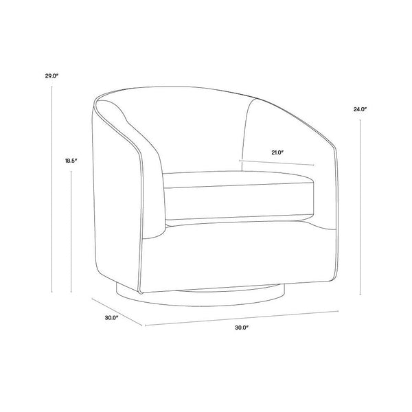 Hazel Swivel Lounge Chair - Gold - Belfast Heather Grey