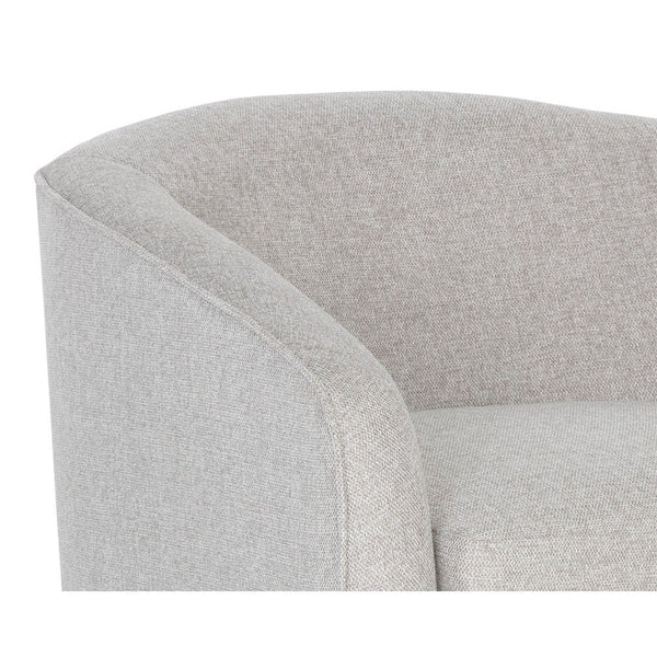 Hazel Swivel Lounge Chair - Gold - Belfast Heather Grey