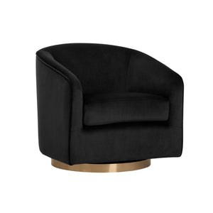 Hazel Swivel Lounge Chair - Gold - Black Sky