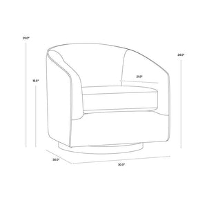 Hazel Swivel Lounge Chair - Gold - Black Sky