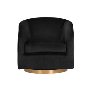 Hazel Swivel Lounge Chair - Gold - Black Sky