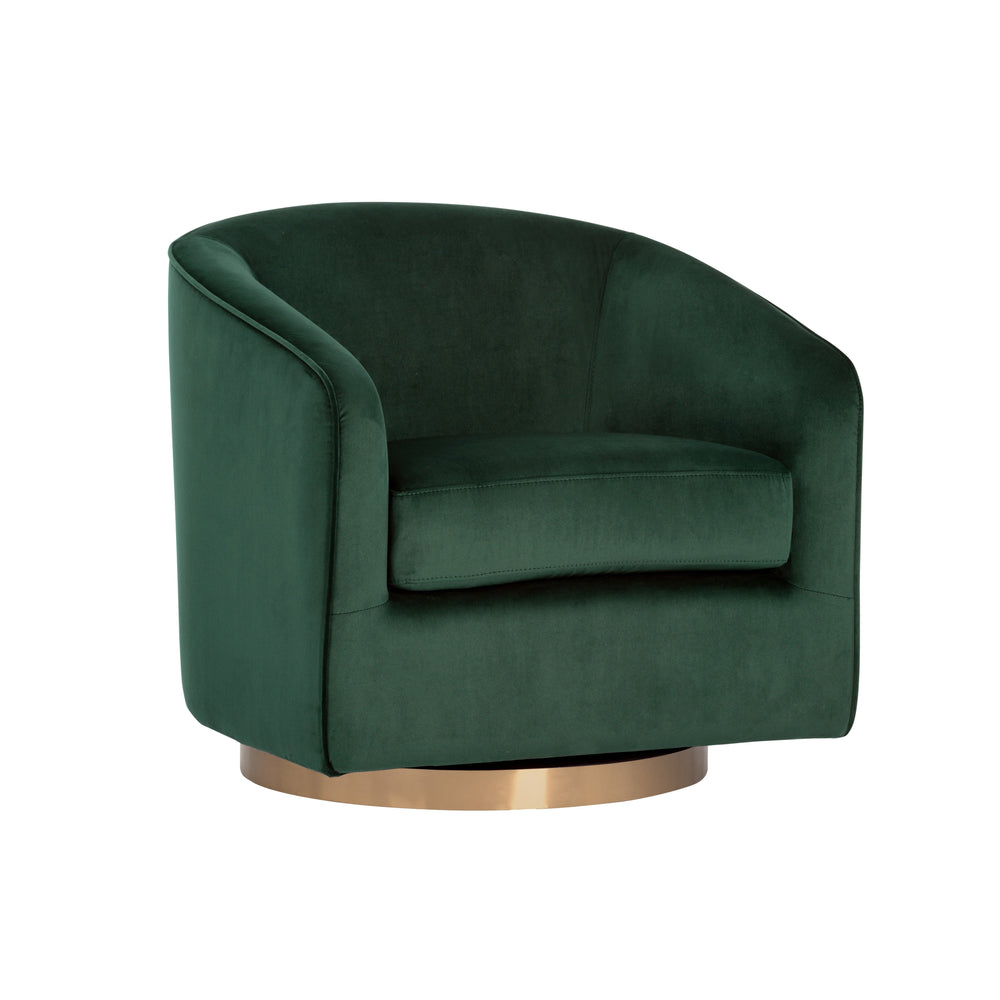 Hazel Swivel Lounge Chair - Gold - Deep Green Sky