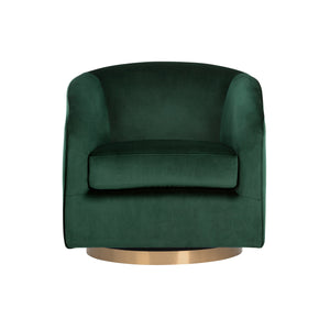 Hazel Swivel Lounge Chair - Gold - Deep Green Sky
