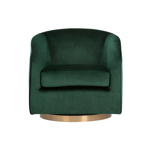 Hazel Swivel Lounge Chair - Gold - Deep Green Sky