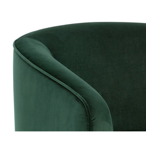 Hazel Swivel Lounge Chair - Gold - Deep Green Sky