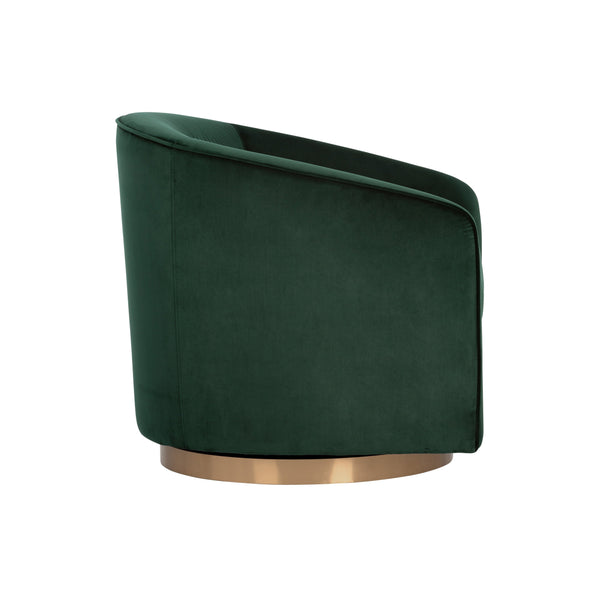 Hazel Swivel Lounge Chair - Gold - Deep Green Sky