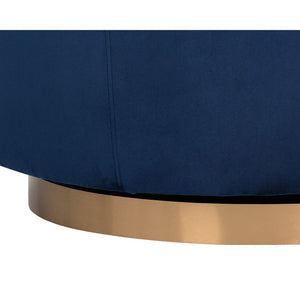 Hazel Swivel Lounge Chair - Gold - Navy Blue Sky