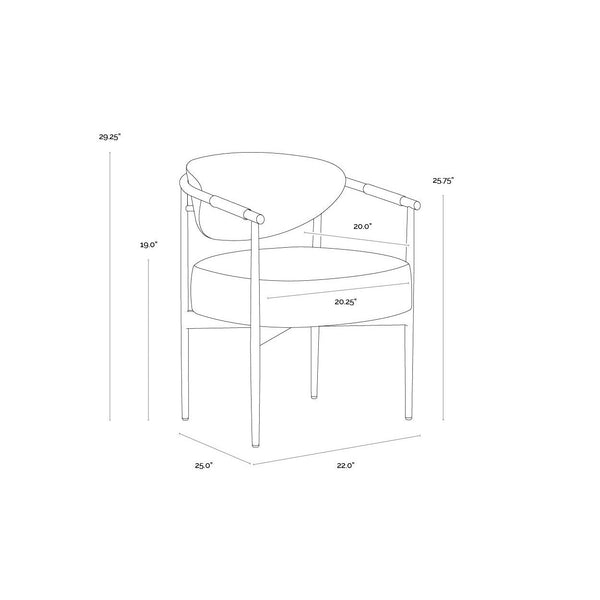 Heloise Dining Armchair - Bravo Black