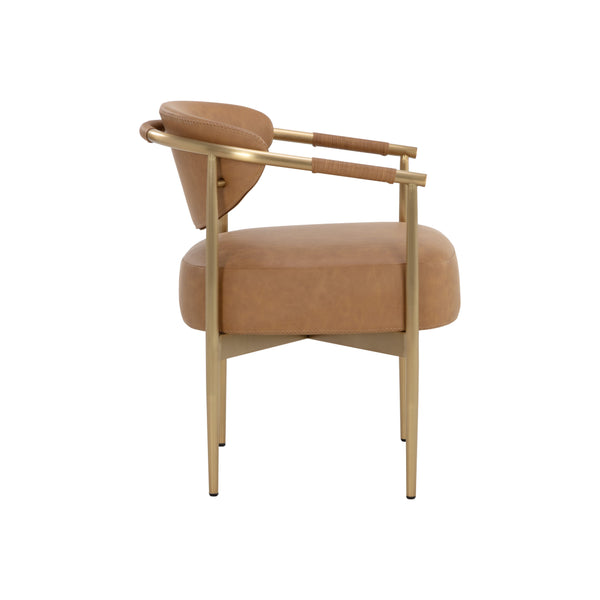 Heloise Dining Armchair - Milliken Cognac