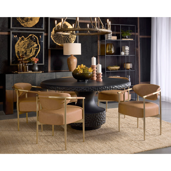 Heloise Dining Armchair - Milliken Cognac