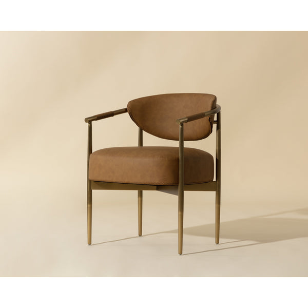 Heloise Dining Armchair - Milliken Cognac