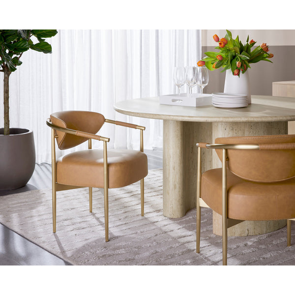Heloise Dining Armchair - Milliken Cognac