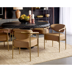 Heloise Dining Armchair - Milliken Cognac