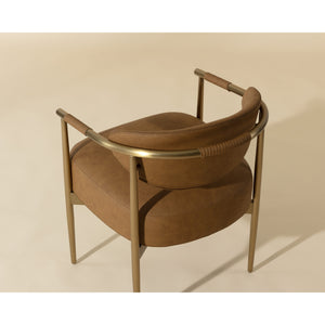 Heloise Dining Armchair - Milliken Cognac