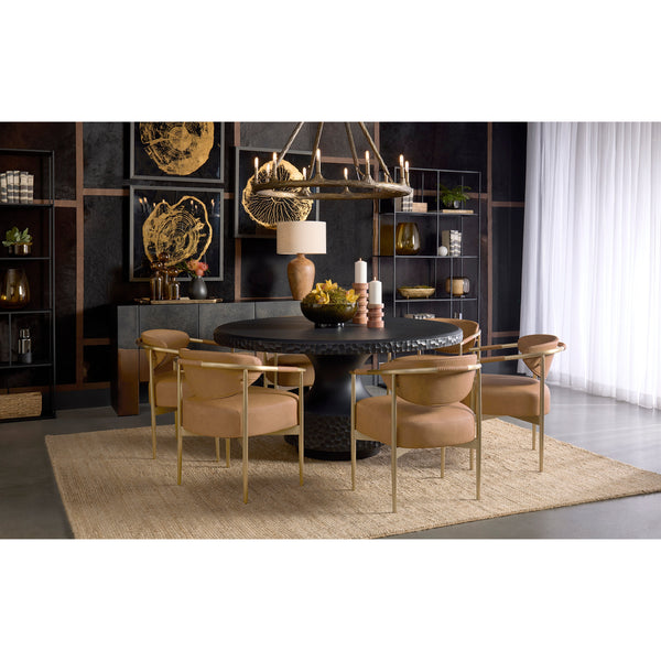 Heloise Dining Armchair - Milliken Cognac