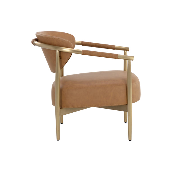 Heloise Lounge Chair - Milliken Cognac