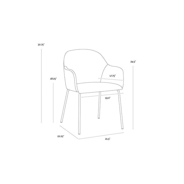 Hensley Dining Armchair - Dark Teal