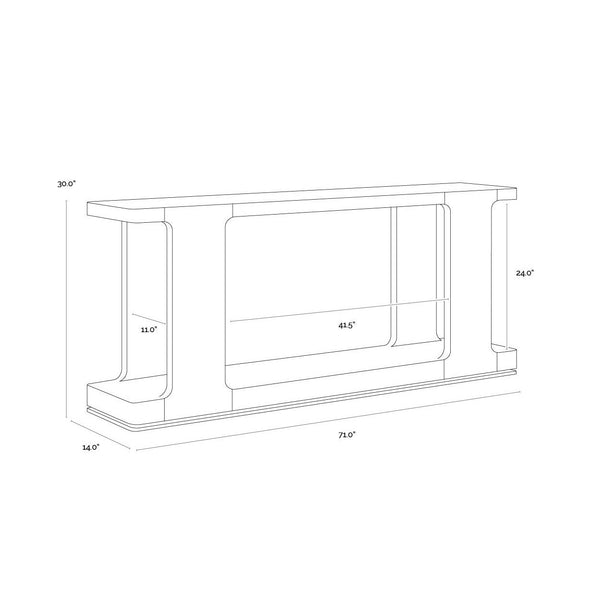 Hercules Console Table - Aged Brown