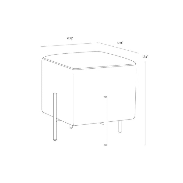 Heston Ottoman - Black - Dorset Platinum