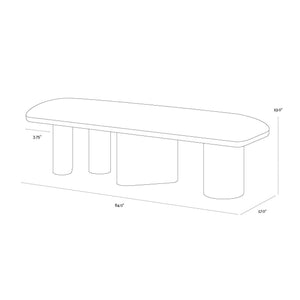 Hiro Bench - Light Oak - Geralt Linen