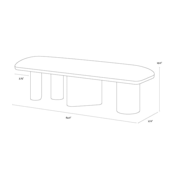 Hiro Bench - Light Oak - Geralt Linen