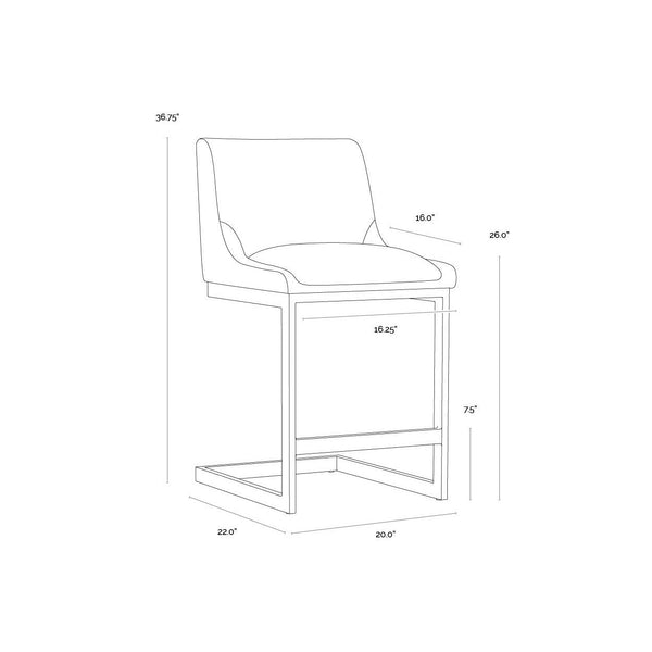 Holly Counter Stool - Zenith Soft Grey