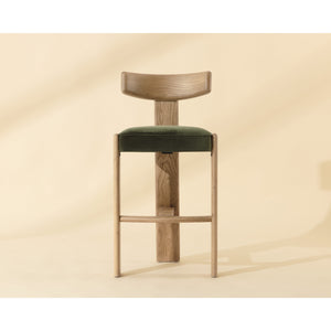 Horton Barstool - Rustic Oak - Forest Green