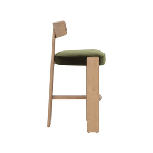 Horton Barstool - Rustic Oak - Forest Green