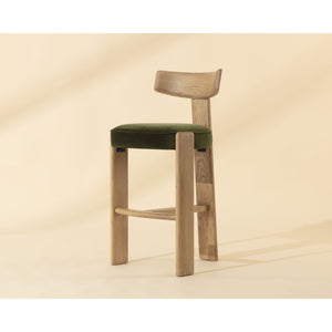 Horton Barstool - Rustic Oak - Forest Green