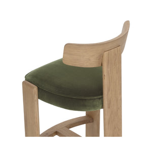 Horton Barstool - Rustic Oak - Forest Green