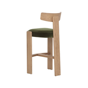 Horton Barstool - Rustic Oak - Forest Green