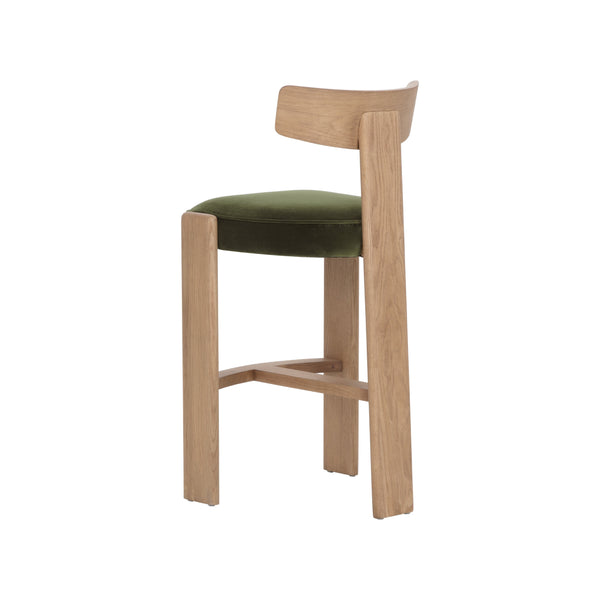 Horton Barstool - Rustic Oak - Forest Green