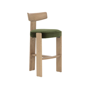Horton Barstool - Rustic Oak - Forest Green