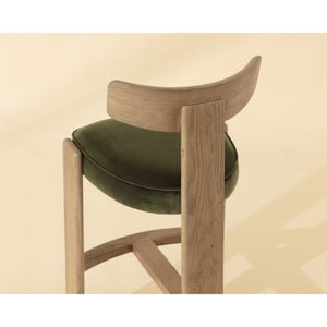 Horton Barstool - Rustic Oak - Forest Green