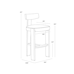 Horton Barstool - Rustic Oak - Forest Green