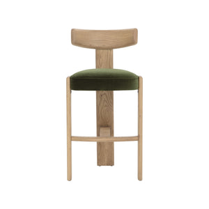 Horton Barstool - Rustic Oak - Forest Green