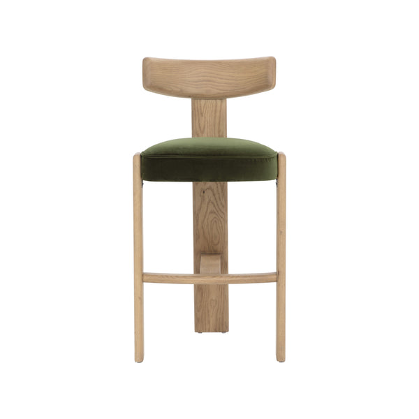 Horton Barstool - Rustic Oak - Forest Green