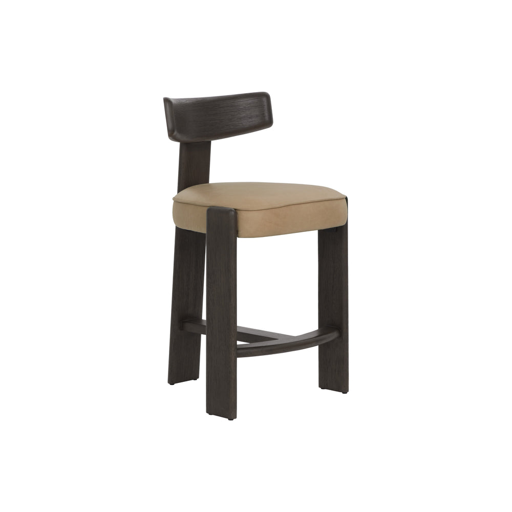 Horton Counter Stool - Dark Brown - Sahara Sand Leather