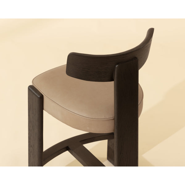 Horton Counter Stool - Dark Brown - Sahara Sand Leather