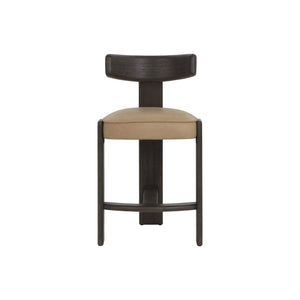 Horton Counter Stool - Dark Brown - Sahara Sand Leather