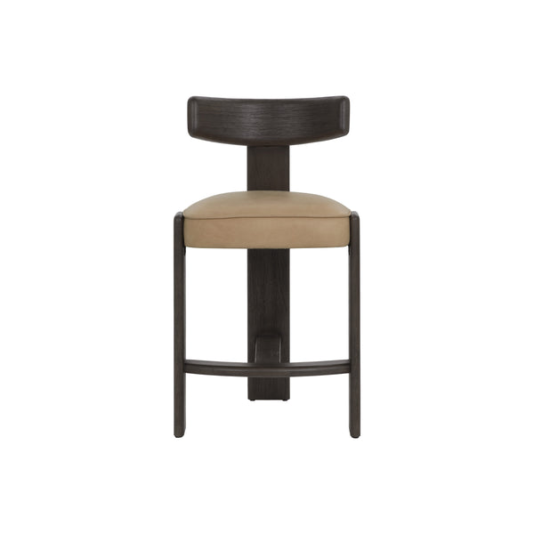 Horton Counter Stool - Dark Brown - Sahara Sand Leather