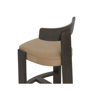 Horton Counter Stool - Dark Brown - Sahara Sand Leather