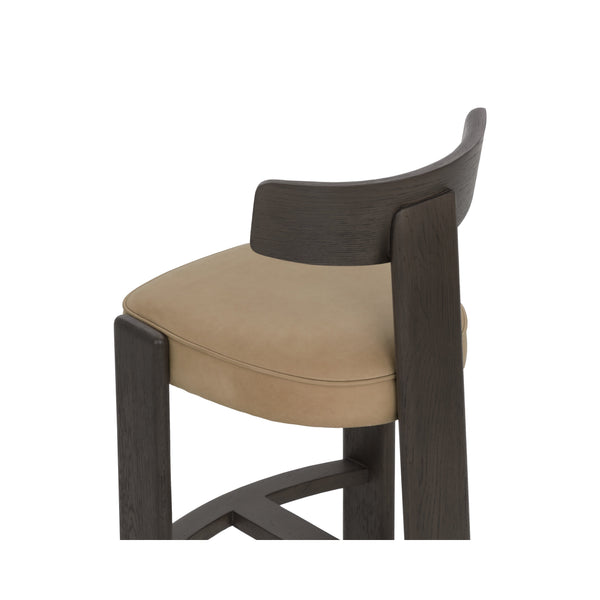 Horton Counter Stool - Dark Brown - Sahara Sand Leather
