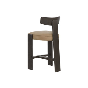 Horton Counter Stool - Dark Brown - Sahara Sand Leather