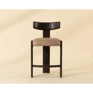 Horton Counter Stool - Dark Brown - Sahara Sand Leather