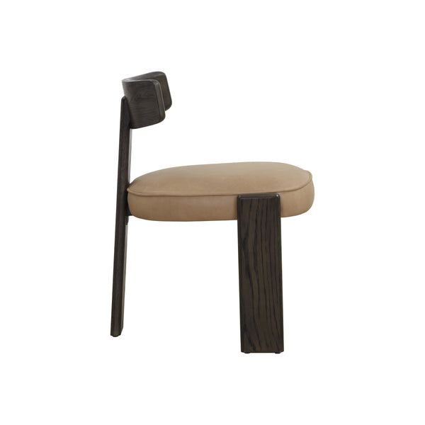 Horton Dining Chair - Dark Brown - Sahara Sand Leather