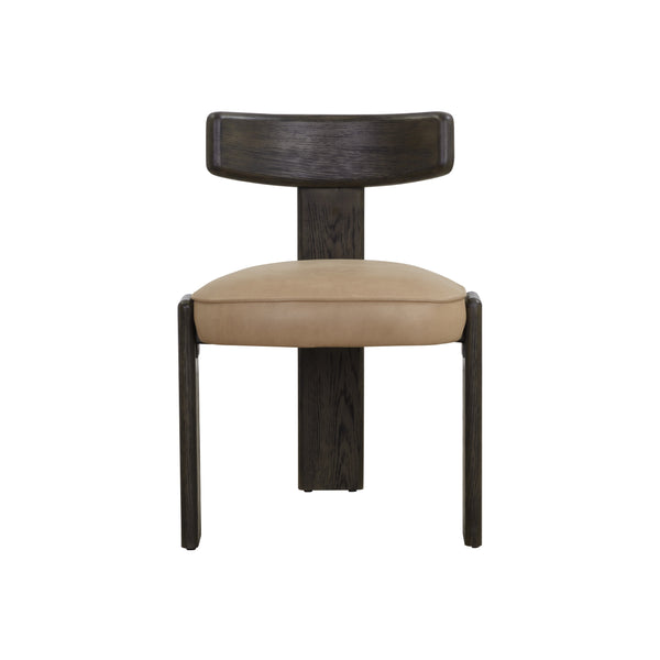 Horton Dining Chair - Dark Brown - Sahara Sand Leather